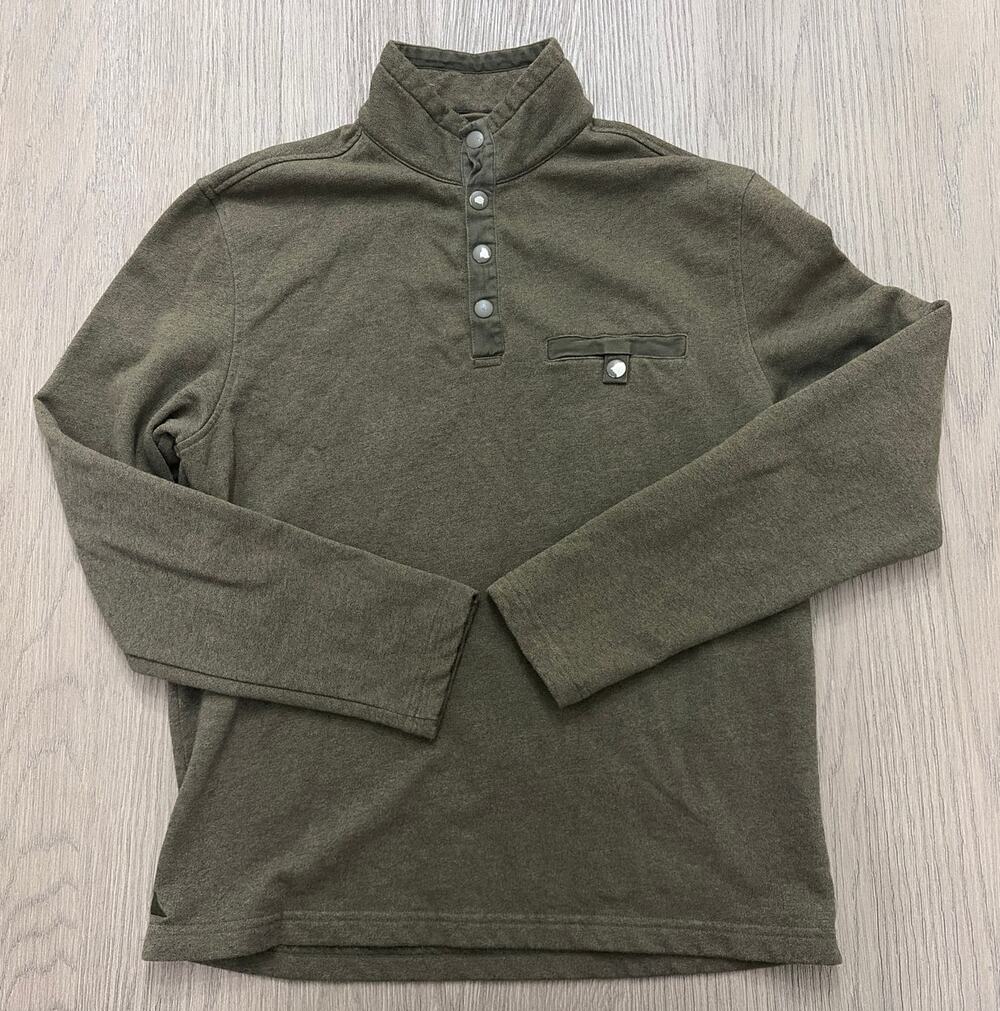 UNTUCKit Olive Green Snap Henley Pullover Men’s Medium Long Sleeve Casual Top